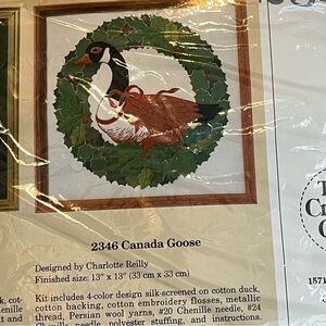 Creative Circle Embroidery Kit Canada Goose 13”x13” Sealed Package Vintage 1988